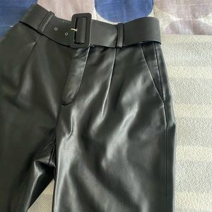 zara high waisted tapered pleather pants. size xs